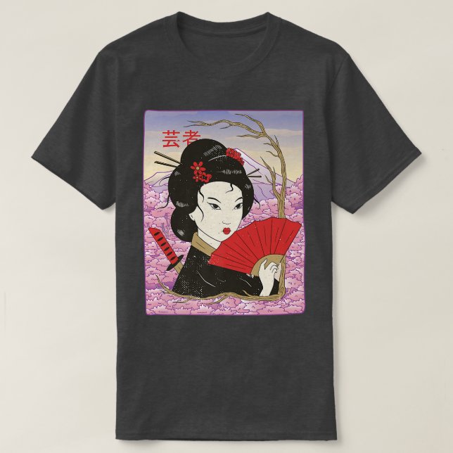 Geisha Samurai Japan Culture Kawaii Geish T-Shirt (Design vorne)