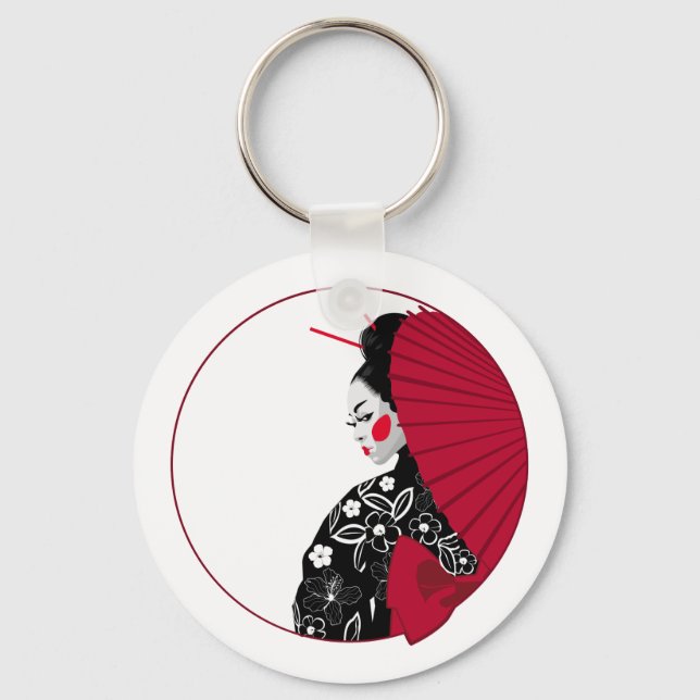 Geisha Schlüsselanhänger (Vorderseite)