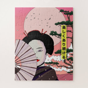 Geisha Sei schön japanischer Manga-Stil japanisch Puzzle