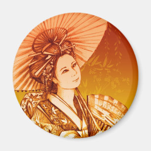 Geisha-Sonnenschirm Imán Magnet