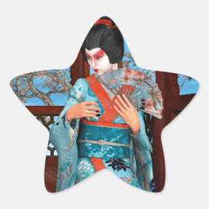 Geisha Stern-Aufkleber