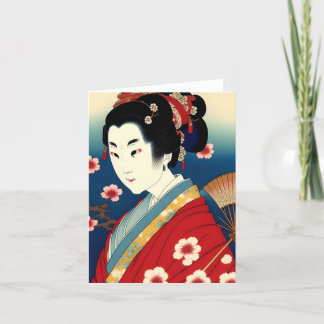Geisha Study E im japanischen Stil Feiertagskarte