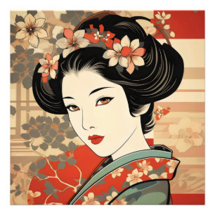 Geisha Traditional Ukiyo-e Fotodruck