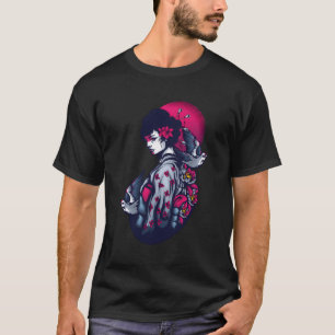 Geisha Traditionelle japanische Kunst Gothic Ästhe T-Shirt