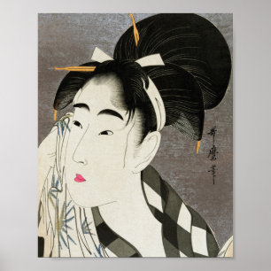Geisha Vintag-orientalischer Kimono Poster
