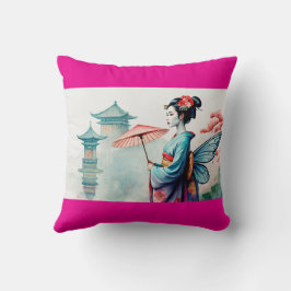 Geisha Wasserfarbe Kissen