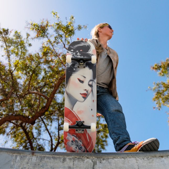 Geisha Woman Japan Skateboard (Außenbereich 1)