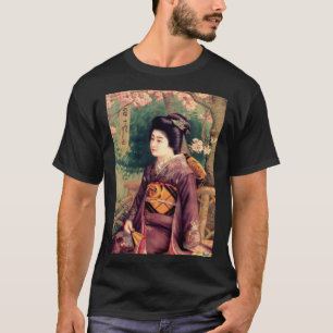 Geisha Women Vintag Japanisch Woodblock T-Shirt