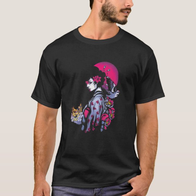 Geisha Yandere Harajuku Aesthetic Oni Girls' T-Shirt (Vorderseite)