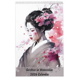 Geishas in Watercolor – 2026 Calendar Kalender