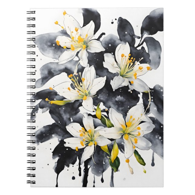 Geißblatt - Aquarellblumen Notizblock (Vorderseite)