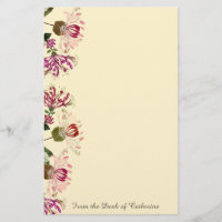 Geißblatt-Blumen-botanisches mit Blumenbriefpapier