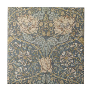 Geißblatt von William Morris, Vintage Blumen Kunst Fliese