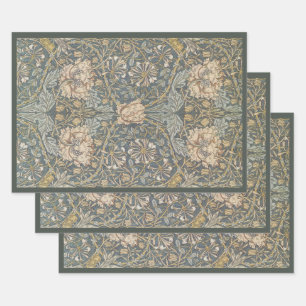 Geißblatt von William Morris, Vintage Blumen Kunst Geschenkpapier Set