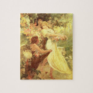 Geist Alphonse Mucha des Frühlings-Puzzlespiels Puzzle