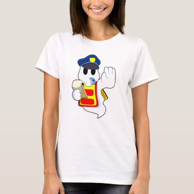 Geist als Polizeibeamter mit Pfeifen T-Shirt (Vorderseite)