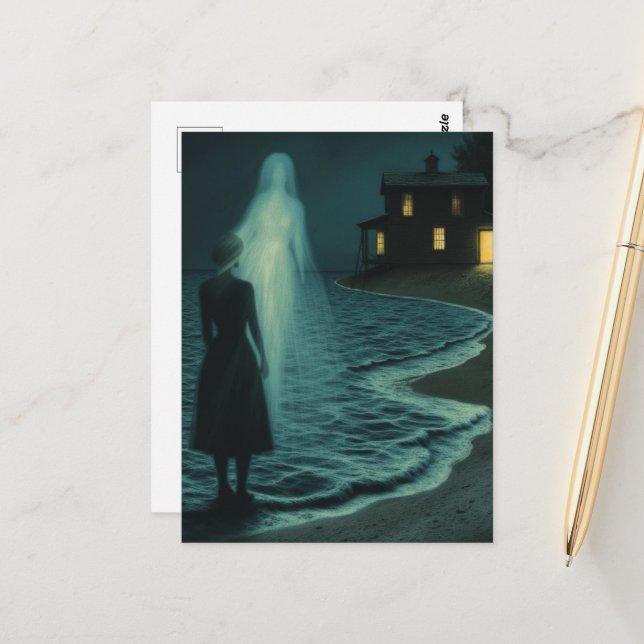 Geist am Strand Postkarte (Vorderseite/Rückseite Beispiel)