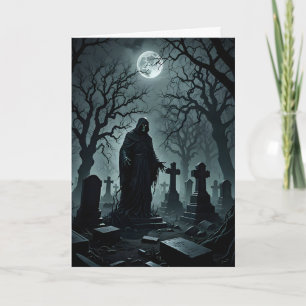 Geist auf dem Friedhof Halloween Karte