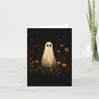 Geist auf einer Blumenwiese Halloween Herbst Desig