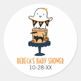 Geist auf Halloween Cake Runder Aufkleber