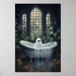 Geist-Badewanne-Porträt Druck, Dark Academia Poster