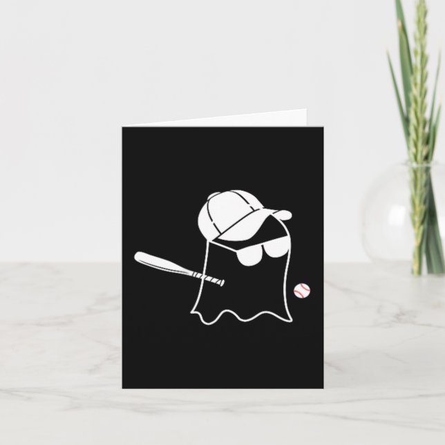 Geist Baseball Halloween Kostüm Lustiger Baseball Karte (Vorderseite)