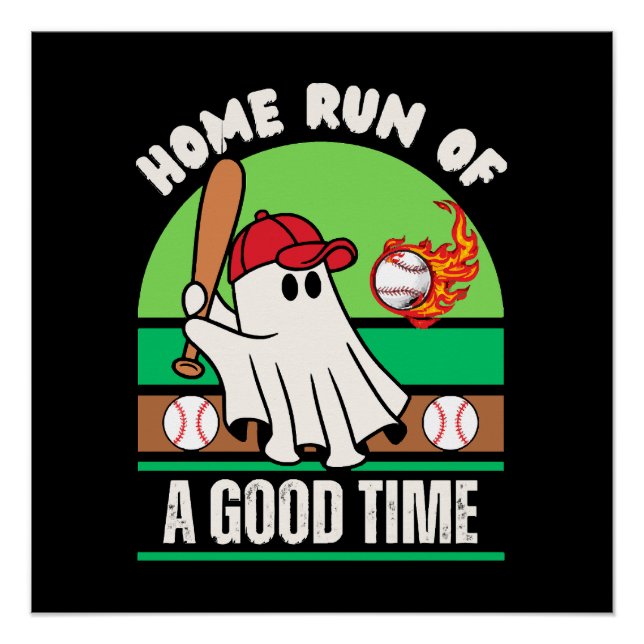 Geist Baseballspieler Halloween Poster (Vorderseite)