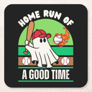 Geist Baseballspieler Halloween Rechteckiger Pappuntersetzer