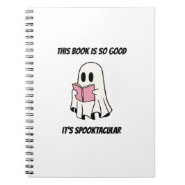 Geist beim Lesen eines Halloween-Buches Grafik Notizblock