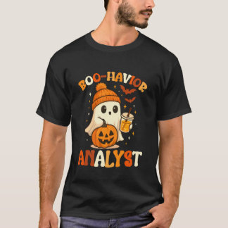 Geist Boo Verhalten Analytiker Lustiger Halloween- T-Shirt
