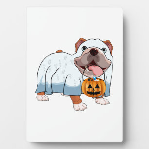 Geist Bulldogge Halloween Hund Fotoplatte