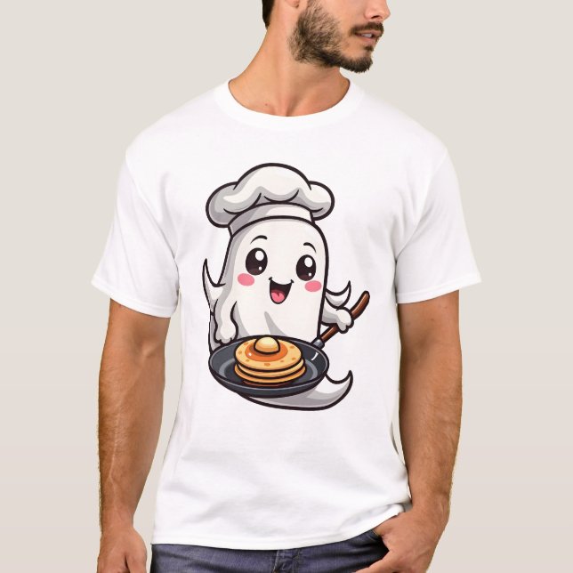 Geist-Chef � Lustiger Halloween-Koch-Tee T-Shirt (Vorderseite)