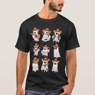 Geist Cowboy Western Gruselige Saison Streich oder T-Shirt