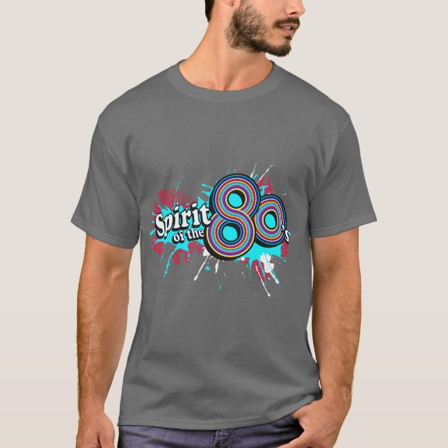"Geist der Achtzigerjahre" Grau Logos t die T-Shirt (Vorderseite)
