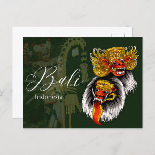 Geist der Atemberaubenden Barong Bali Post Card Feiertagspostkarte