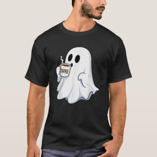 Geist, der Kaffee liebt, lustiges Halloween T-Shirt