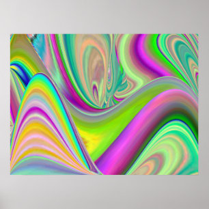 Geist der Sommerbrise Abstract 3D Rainbowart Poster