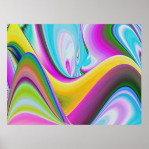 Geist der Sommerbrise Abstract 3D Rainbowart Poster