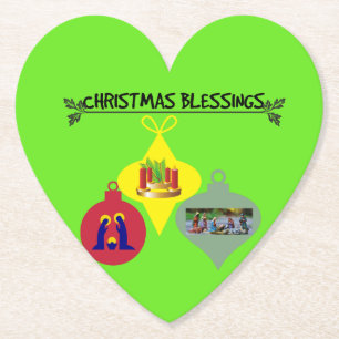 Geist-der-Weihnacht-Trio aus religiösen Ornamenten Untersetzer