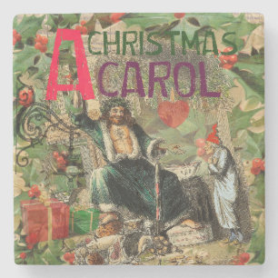 Geist-der-Weihnachten-Gegenwart-Illustration Scroo Steinuntersetzer