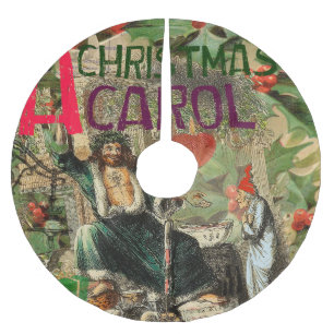 Geist-der-Weihnachtsgeschenk-Illustration Scrooge Polyester Weihnachtsbaumdecke