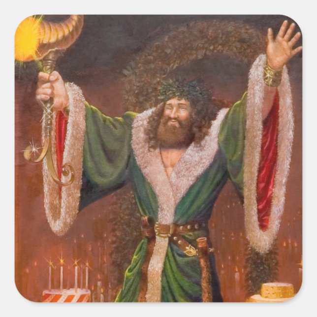 Geist der Weihnachtszeit Quadratischer Aufkleber (Vorderseite)