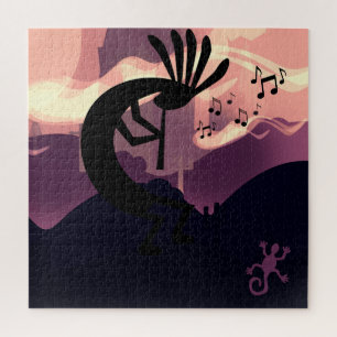 Geist der Wüstenlandschaft Kokopelli Erdton 3 Puzzle