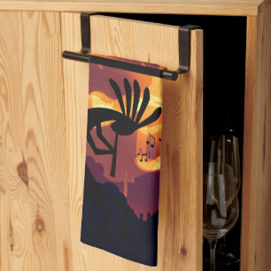 Geist der Wüstenlandschaft Kokopelli Sonnenunterga Geschirrtuch