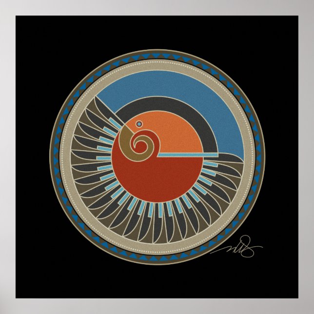 Geist des Adlerschwarzen Hintergrunds Poster (Vorne)