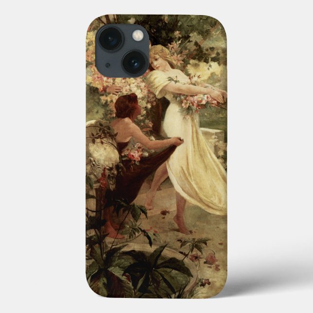 Geist des Frühlings von Alphonse Mucha Case-Mate iPhone Hülle (Rückseite)
