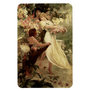 Geist des Frühlings von Alphonse Mucha Magnet