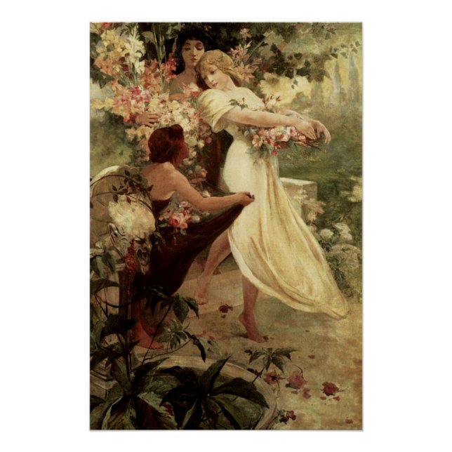 Geist des Frühlings von Alphonse Mucha Poster (Vorderseite)
