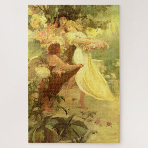 Geist des Frühlings von Alphonse Mucha Puzzle