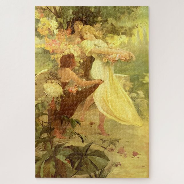 Geist des Frühlings von Alphonse Mucha Puzzle (Vertikal)